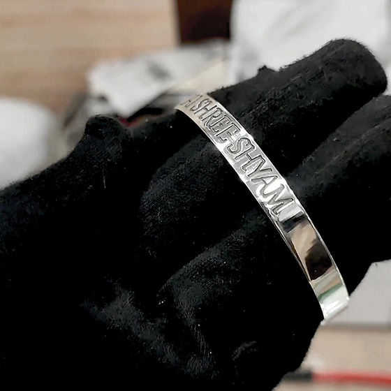 Cursive Customised Name Pure Silver Kada For Men 30Gm - Gender: Unisex