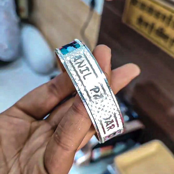 Customised Photo And Name Pure Silver Kada For Men 40Gm - Gender: Unisex