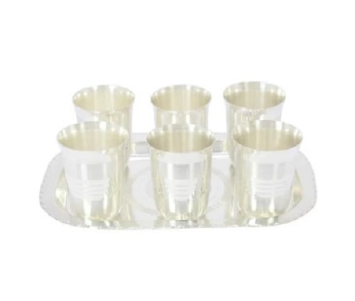 German Silver Glass Set With Tray
