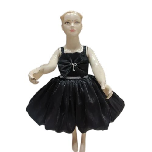 Girls Black Organza Frock