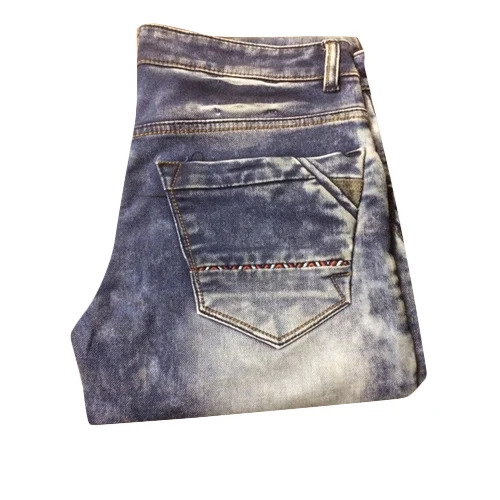 Men Monkey Wash Denim Jeans