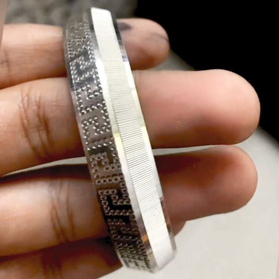 Mens Single Side Zigzag Design V Shape Silver Kada 60Gm - Gender: Unisex
