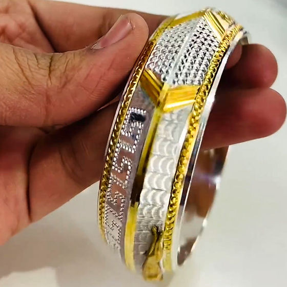 V Shape Heavy Gold Rodium Pure Silver Kada For Men 100Gm - Jewelry Type: Bangles
