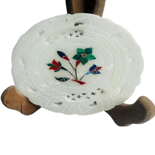 White Marble Inlay Plate