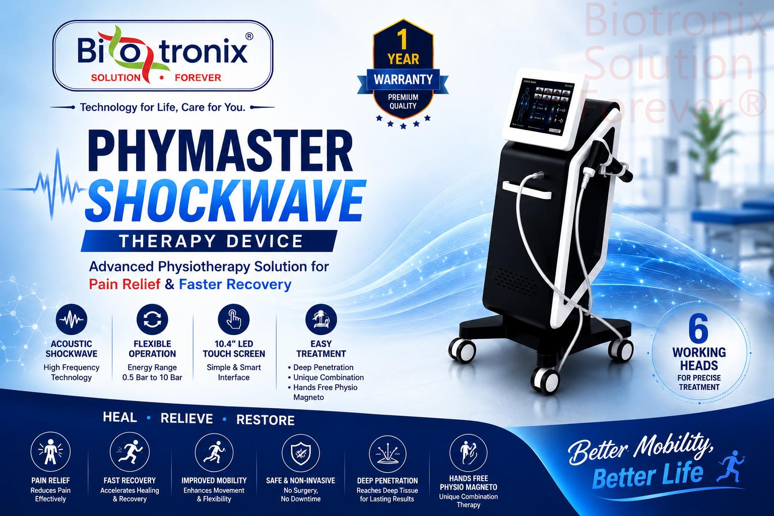 Airshock Premium Model Shockwave Therapy Device For Pain Relief - Accuracy: 0.1 Bar Mg