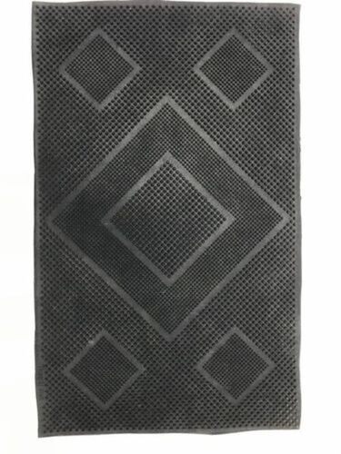 Black Rectangular Rubber Door Mat