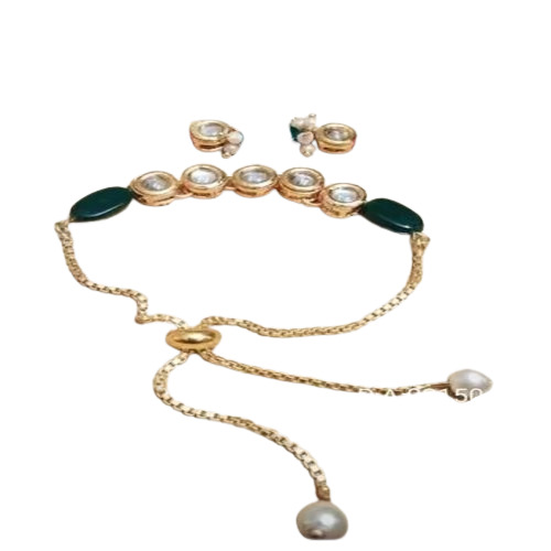 Designer Handmade Polki Rakhi With Lumba