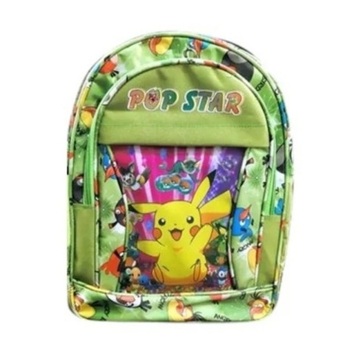 Kids Green Pikachu Printed School Bag