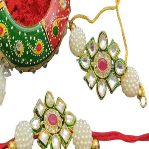 Kundan Designer Handmade - Stone, Standard Length, Golden | Multicolor, Grade A, Anniversary, Engagement, Wedding