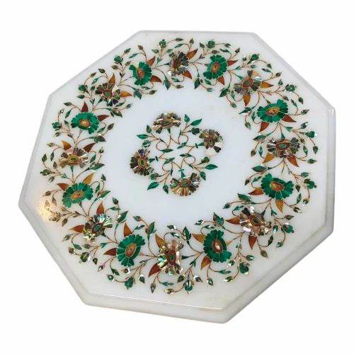 Multicolor Marble Inlay Work Table Top