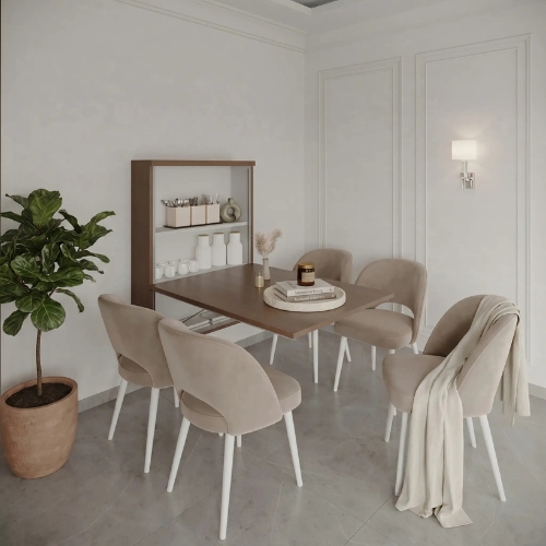 Slide Out Dining Folding Table with Snack bar