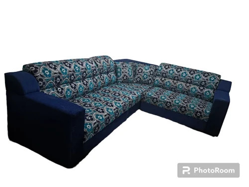 Blue L Shape Sofa Set