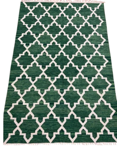 Green Rectangular Handmade Carpets
