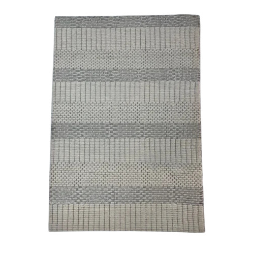 Grey Rectangular Handmade Jacquard Carpet