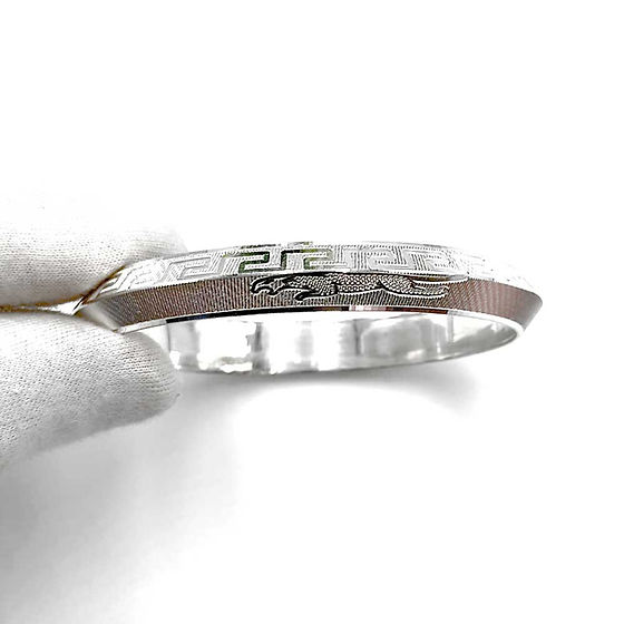 Versace Design Panther Cnc Pattern Pure Silver Nigar Kada 60Gms - Gender: Unisex