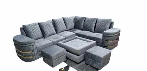 Wood L Shape Sofa Set