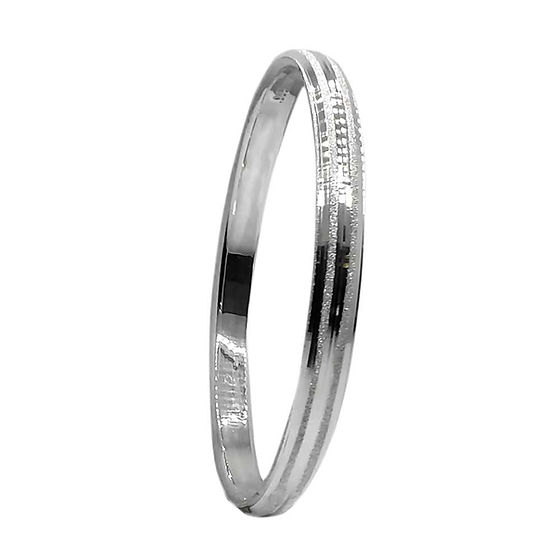 Double Line Fancy Solid Pure Silver Kada For Men 30Gm - Jewelry Type: Bangles
