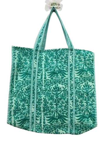Hand Block Printed Quilted Tote Bags