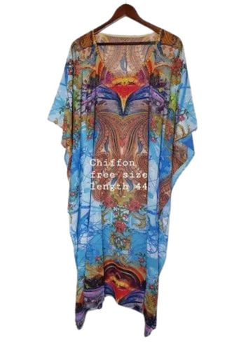 Ladies Digital Print Chiffon Kaftan
