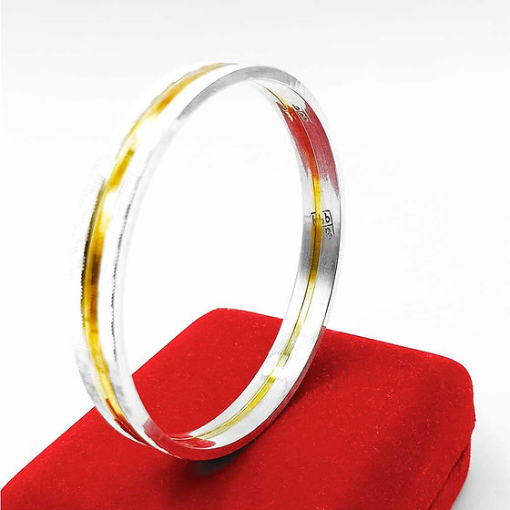 V Design Center Rodium Pure Silver Kada 30gm