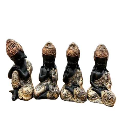 Black Buddha Statue Set