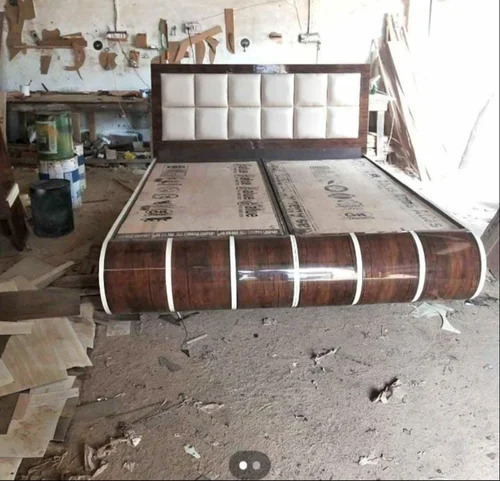 Brown Wooden Double Bed For Home