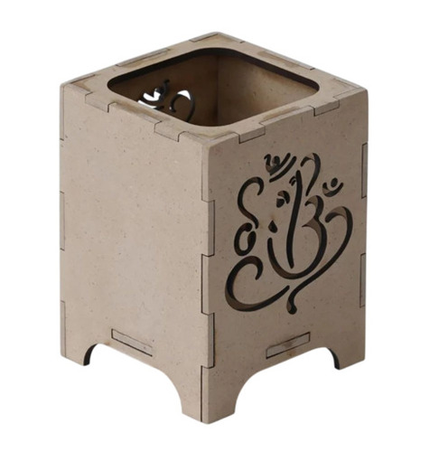 Brown Wooden Pen Holder