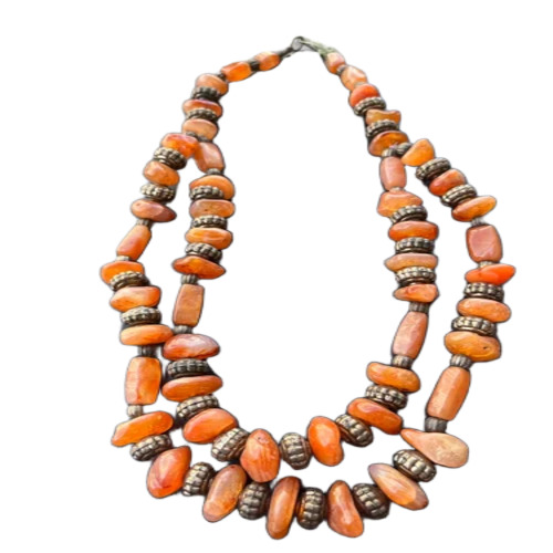 Fancy Print Beaded Necklace