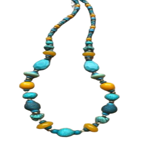 Fashion Blue Beaded Necklace