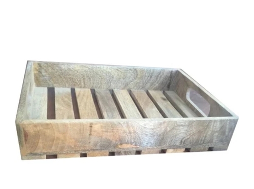 Handcrafted Wooden Striped Tray