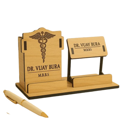 Name Plate With Pen Stand And Card Holder