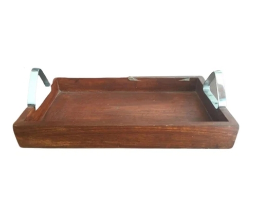 Natural Finish Rectangular Wooden Tray