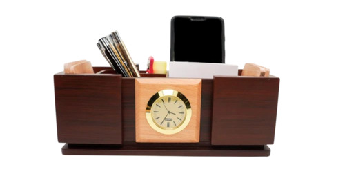 Wooden Pen Clock Stand