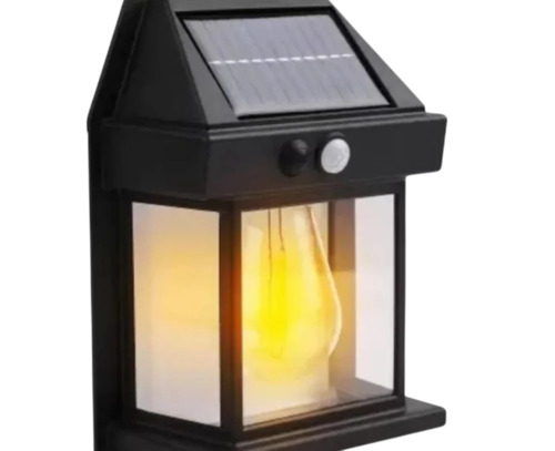 Black Solar Motion Sensor Wall Light