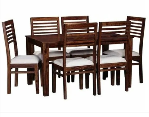 Brown Wooden Dining Table Set
