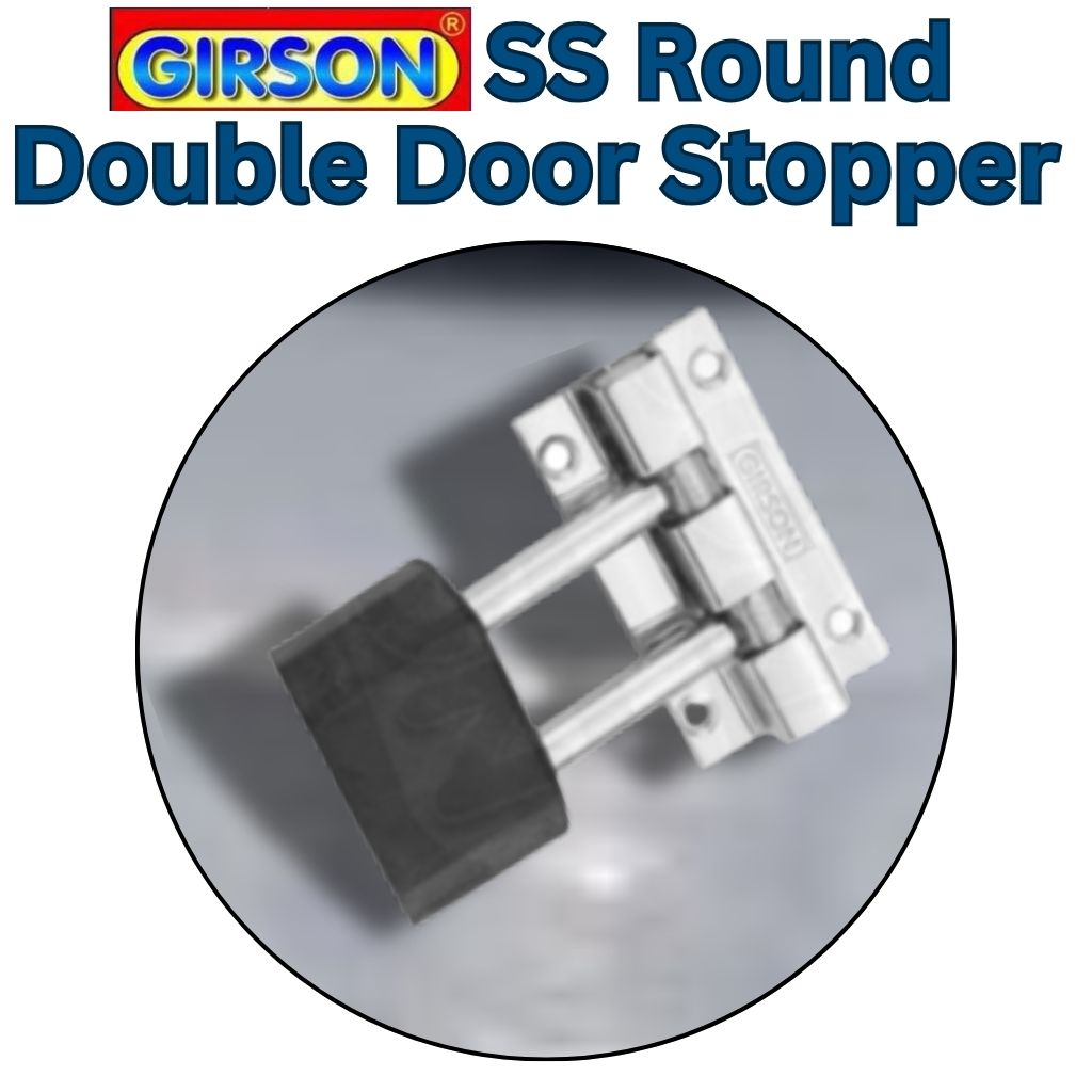 Girson Ss Round Double Door Stopper - Color: Grey