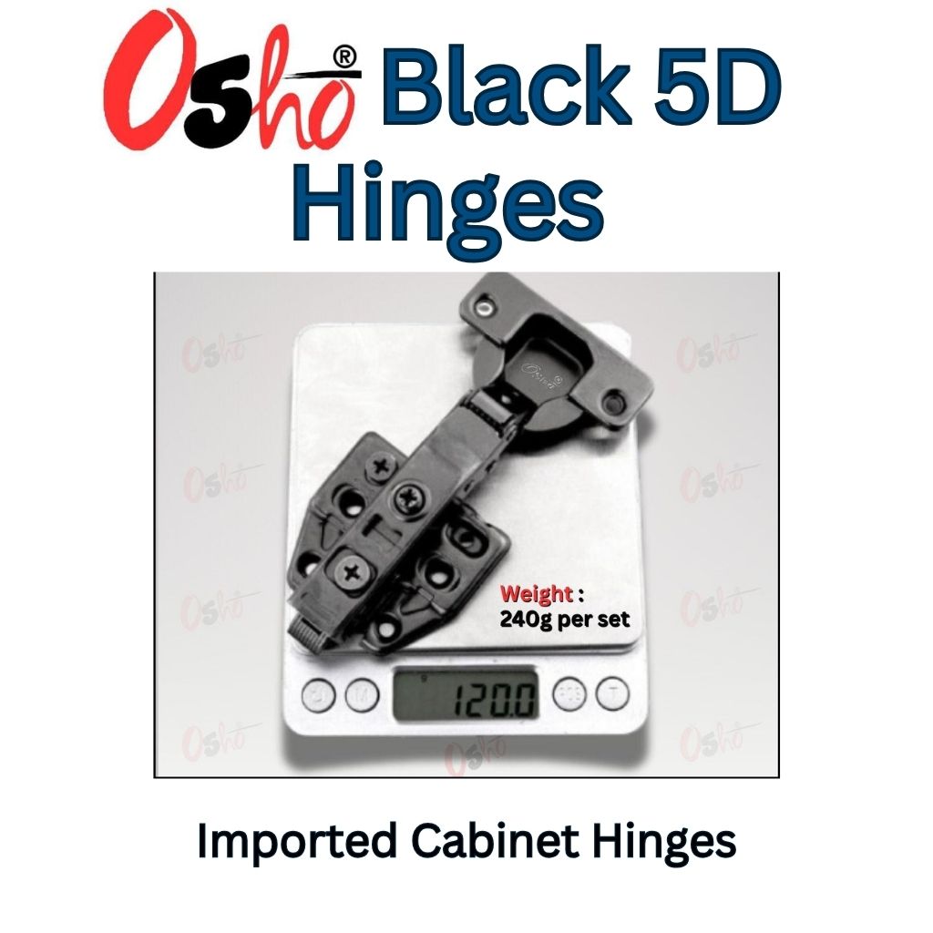 Osho Black 5D Clipon Hinges 240g Soft-close Movement