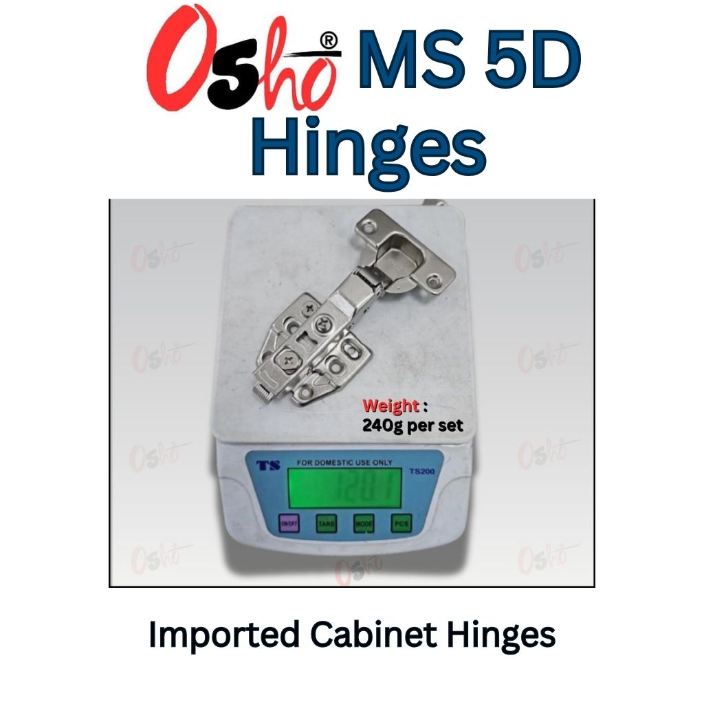 Osho Ms 5D Clipon Hinges 240G Soft-Close Movement - Application: Modular Kitchen Cabinets / Wardrobes