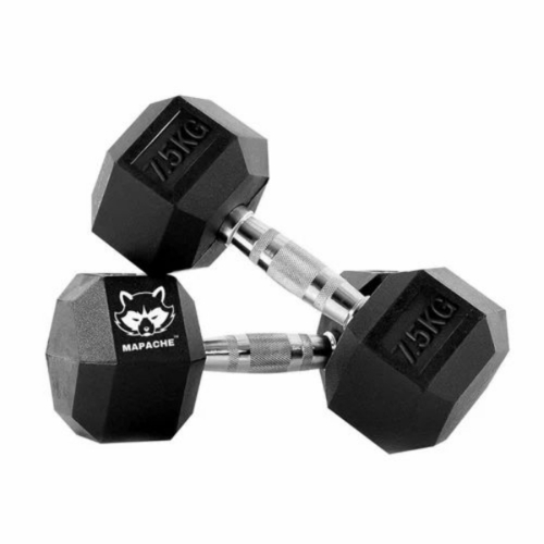 Fixed Weight Cast Iron Mapache Black 7.5kg Hex Dumbbells