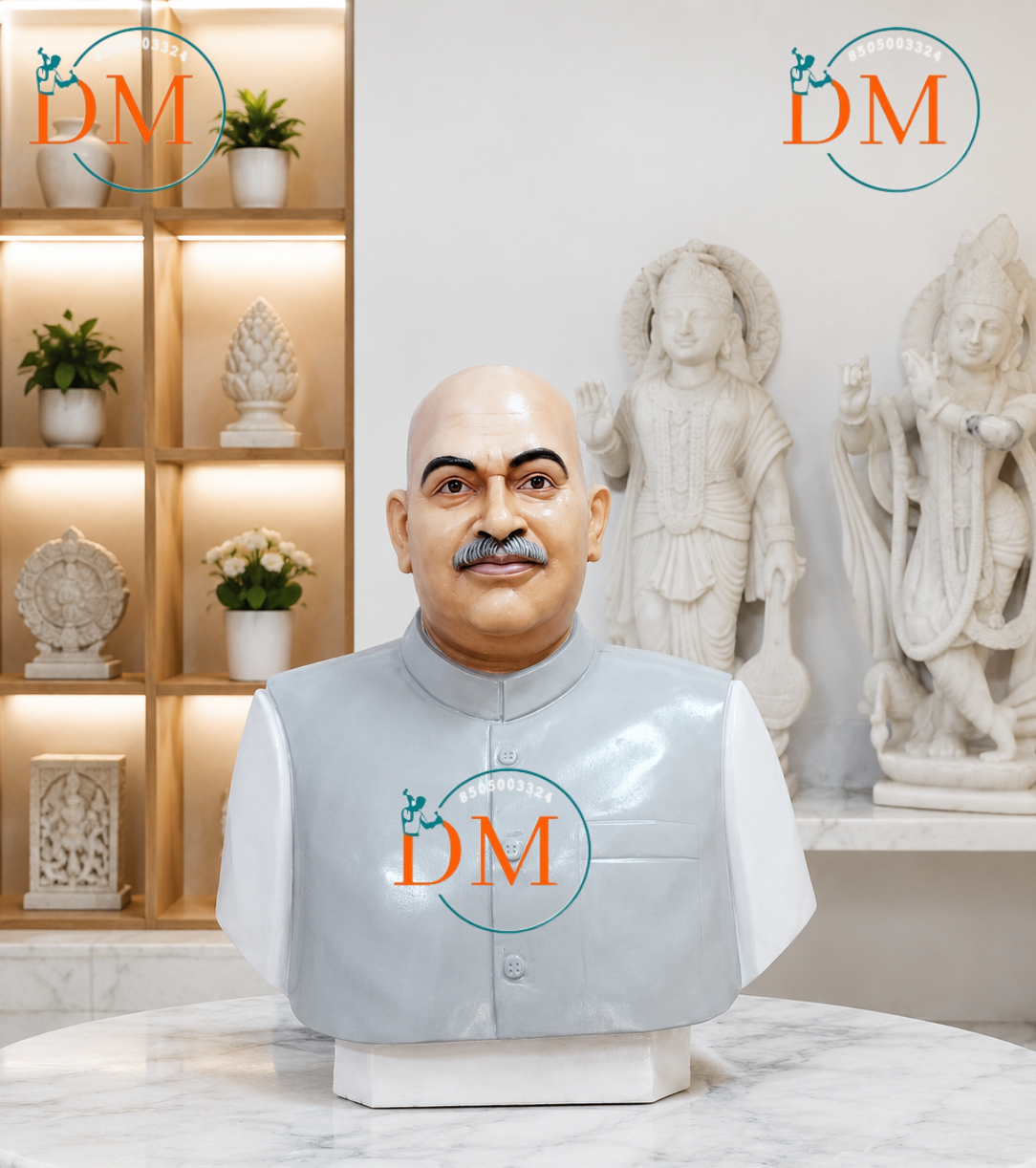 Hand Carved Life Size Custom Marble Human Statue - Color: Multi Color