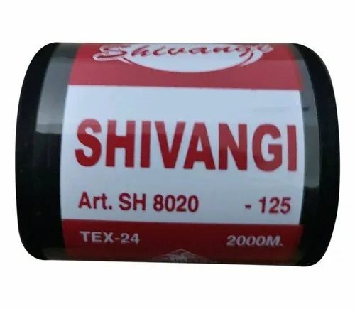 Black Plain Polyester Sewing Thread