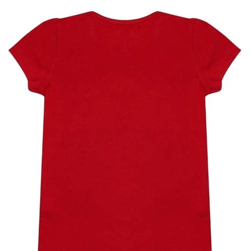 Red Girls Printed Half Sleeve T Shirt