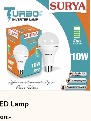 Surya 10 W Inverter Led Lamp Bulb - Application: Emergency Lighting / Home Lighting