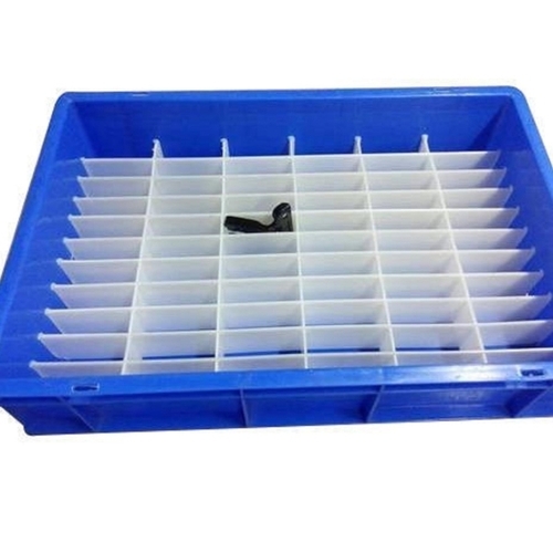 Partition Plastic Crate - Color: Blue And White