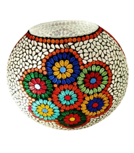 Round Glass Mosaic Table Lamp