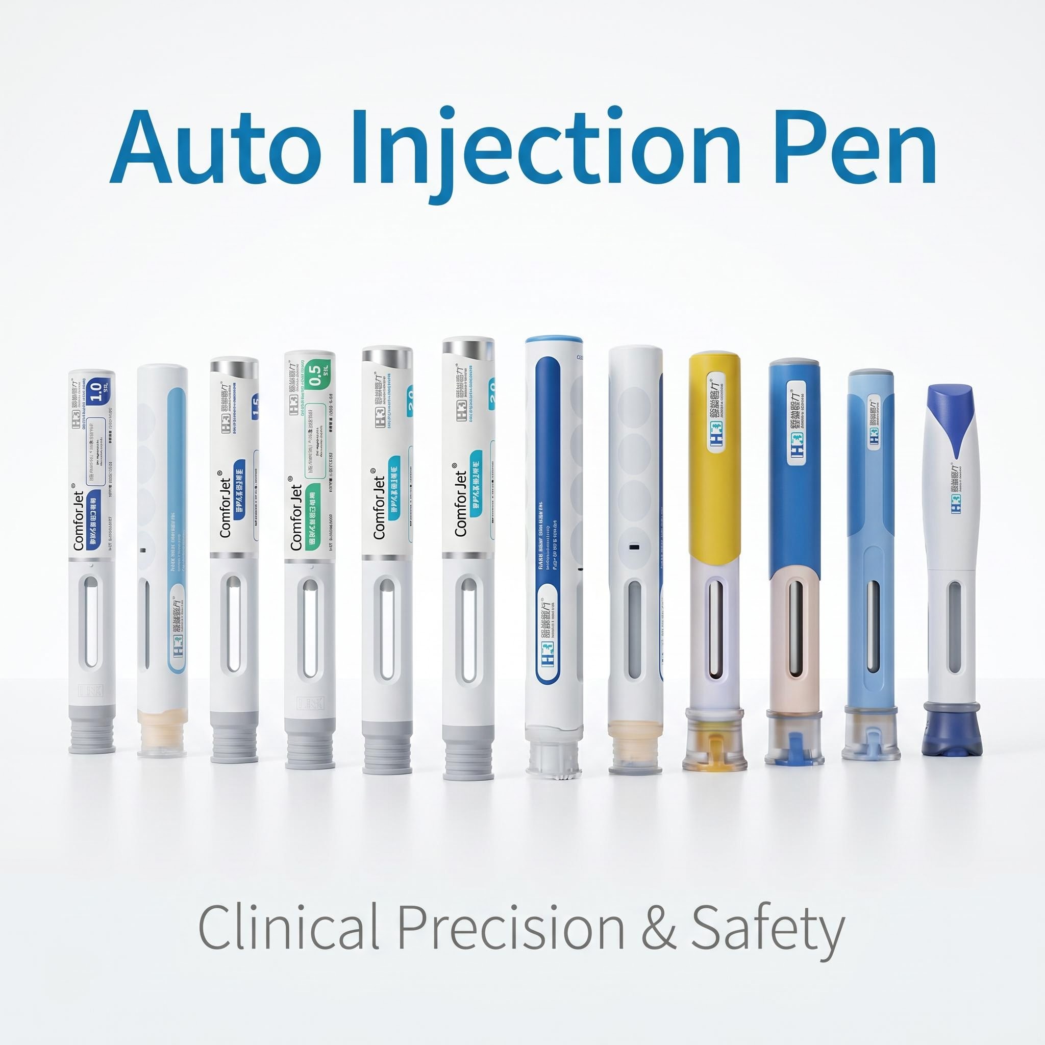Injection Pen Autoinjector For Insulin And Weight Management - Ingredients: Product Type	Ai-100	Ai-200
Compatible With	1Ml Longer Syringe	2.25Ml Syringe
Fill Volume	0.1~1.0Ml	1.1~2.25Ml
Dimension	Length:155Mm