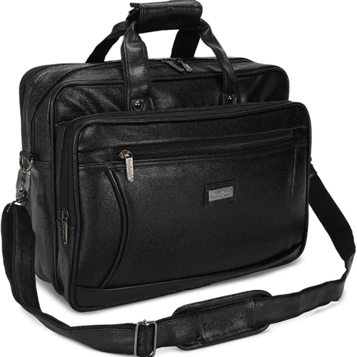 Block Leather Messenger Bag