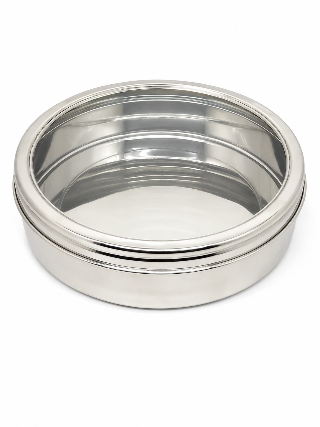 Multipurpose Large Steel Storage Box With See Through Lid - Color: Silver