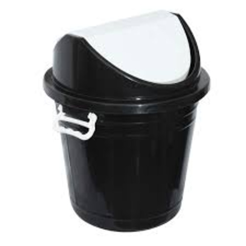 Plastic Swing Dustbin Black