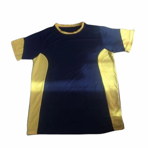 Polyester Blue And Yellow Color Sports T Shirt
